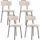 Kit 04 Cadeiras Decorativas Estofada Para Sala De Jantar Barcelona L02 Suede Bege - Lyam Decor