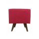 Puff Pé Palito Quadrado Não é Segredo Veludo Vermelho 40x45