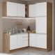 Cozinha Completa de Canto Madesa Glamy 329001 com Armário e Balcão (Sem Tampo e Pia) - Rustic/Branco
