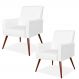 Kit 02 Poltronas Decorativas Para Sala de Estar e Recepção Maria W01 Pés Palito Corino Branco - Lyam Decor