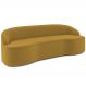 Sofá 3 Lugares Curvo Sala de Estar Living Lótus D02 Veludo Mostarda 210 cm C-279 - Lyam Decor
