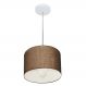 Pendente Cilíndrico Md-4201 Cúpula em Tecido 25x25cm Café - Bivolt