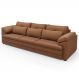 Sofá Retrátil 3 Lugares Para Sala 257cm Dijon Couro Mel S07 - Mpozenato