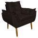 Poltrona Decorativa para Sala de Estar Opala Suede Marrom - Montanaris Decor