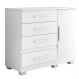Comoda New Florença Quarto com 4 Gavetas e 1 Porta Branco