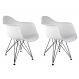 Conjunto com 2 Cadeiras Eiffel Branco