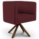 Poltrona Decorativa Base Giratória de Madeira Betina D02 Veludo Marsala C-278 - Lyam Decor