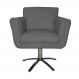 Poltrona Decorativa Isabela em Tressê Pés Metal Giratório Suede Cinza - DS Estofados