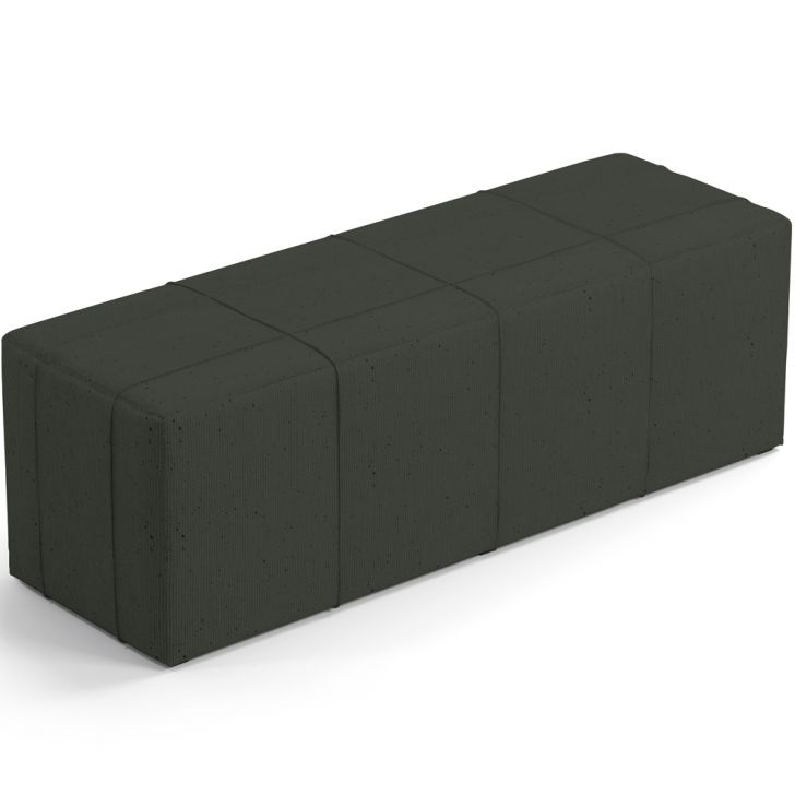 Puff Decorativo Living Sala de Estar 140 cm Roma W01 Linho Verde Musgo - Lyam