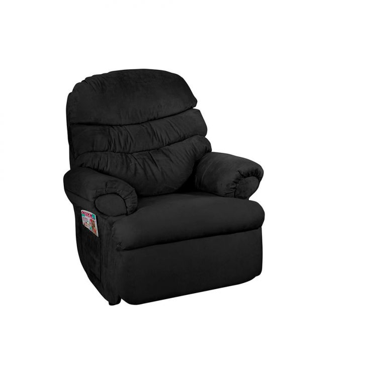 Poltrona Reclinável Barão Suede Liso Preto
