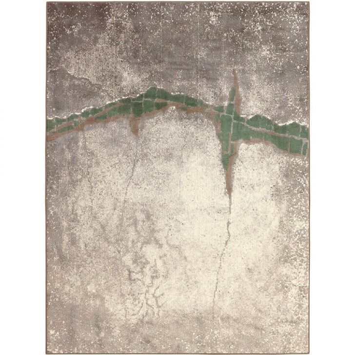 Tapete Perfeita Conexão Retangular Veludo (150x200) Cinza e Verde