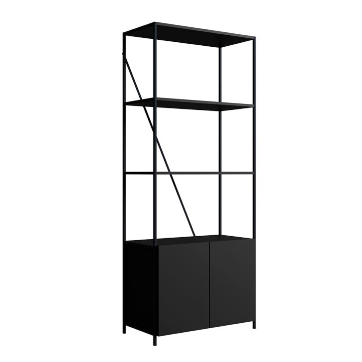 Estante Steel Wood 2 Pt Preta