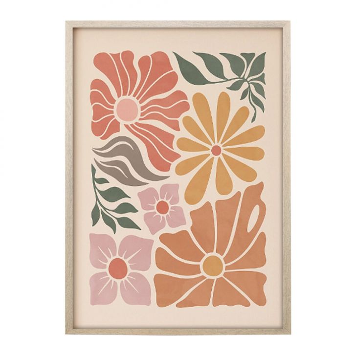 Quadro Abstrato Flores III sem Vidro Colorido 30x40 cm