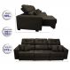 Sofá Retrátil e Reclinável Cama inBox Diamond 2,72m Tecido Suede Velusoft Café