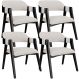 Kit 04 Cadeiras Para Sala de Jantar e Estar Living Estofada Suran L02 Preto Bouclê Cru - Lyam