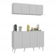 Conjunto Cantinho do Café Retrô Armário e Aparador 4 portas Multimóveis MP1084 Branco