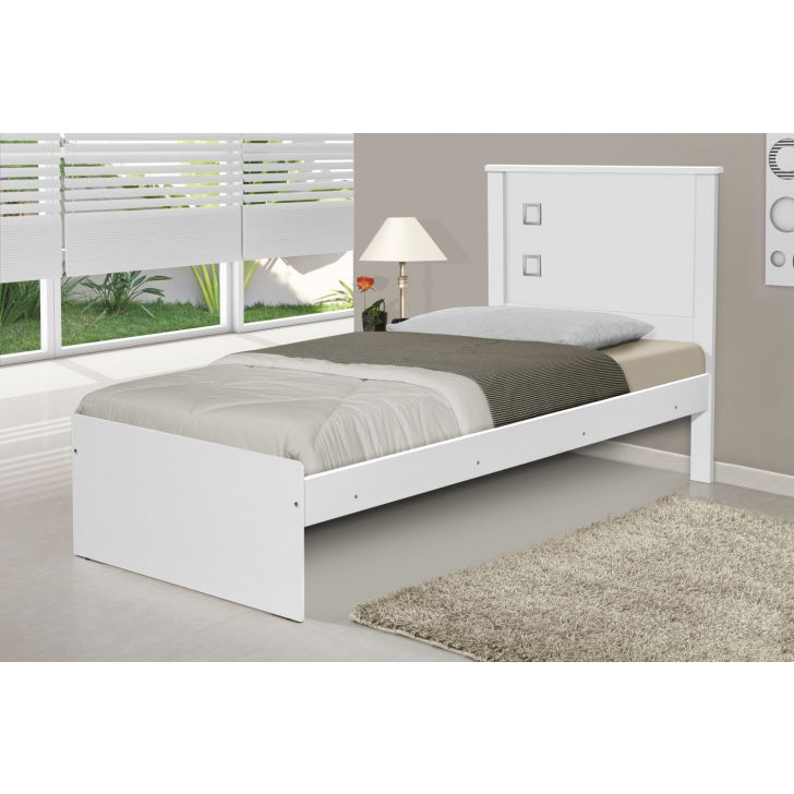 Cama Solteiro Barcelona Branco