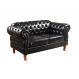 Sofá 2 Lugares Chesterfield Capitonê Duquesa Clássico - Couríssimo Preto