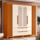 Image of Guarda-Roupa Casal com Espelho Doble 4 Portas 4 Gavetas Cinamomo e Off White MO895CL12RDVMOB