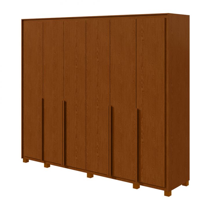 Guarda-roupa Casal Com Pés Imperatore 6 Portas 8 Gavetas Frassino