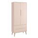 Guarda-Roupa Retrô 2 Portas Théo New Rosa Fosco com Natural - Reller