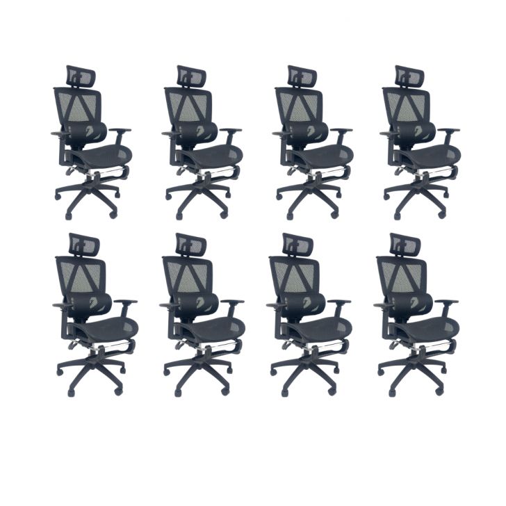 Kit 8 Cadeiras de Escritório Presidente Executiva Oficial Titan Preto