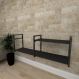 Aparador industrial aço cor preto prateleiras 30 cm cor preto modelo ind07papr