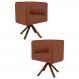 Kit 2 Poltronas Base Giromad Betina B-355 Linho Laranja - Domi