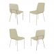 Conjunto 4 Cadeiras Malu Linho Palha Metal Champanhe