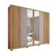 Guarda-Roupa Casal Ripado com 2 Espelhos Apollo 6 Portas 4 Gavetas Buriti e Fendi
