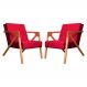 Kit 02 Poltronas Decorativas Monalisa para Sala de Estar Veludo Vermelho