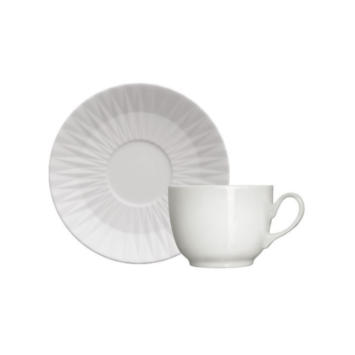 Xícara de Café com Pires Diamante Branca