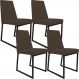 Kit 04 Cadeiras Para Sala De Jantar Base Aço Industrial Preto Dafne L02 Suede Marrom - Lyam Decor