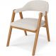 Cadeira de Jantar e Estar Living Estofada Nadja L02 Linho Cru - Lyam Decor