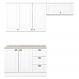 Cozinha Modulada 4P Balcao Tampo 200 cm Americana Branco Calcare Henn