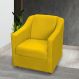 Kit 3 Poltronas Decorativa Para Sala Recepção Manicure Consultório Mila Suede Amarelo Pés De Plástico Cromado