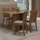 Conjunto Sala de Jantar Mesa Tampo de Madeira 4 Cadeiras Rustic/Bege Marilyn Madesa