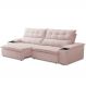 Sofá Retrátil Reclinável Para Sala de Estar Living 250cm Ártico F04 Veludo Rosê - Lyam Decor