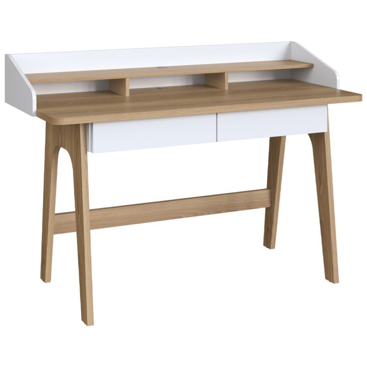 Escrivaninha 2 Gavetas 139 cm 27999 Hanover Branco Artesano