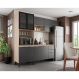 Cozinha Compacta Firenze I 10 Portas 2 Gavetas Avena e Grafito