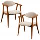 Kit 02 Poltronas Decorativas Para Sala de Estar Jantar Cecília L02 Suede Bege - Lyam Decor