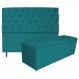 Kit Cabeceira e Calçadeira Liverpool 160 cm Queen Size Suede Azul Turquesa - Amarena Móveis