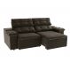Image of Sofá 4 Lugares Retrátil e Reclinável Siena Veludo Chumbo Escuro KA161UP12KGXMOB