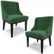 Kit 2 Poltronas Decorativas Base Fixa de Madeira Firenze Veludo Verde/Preto G19 - Gran Belo