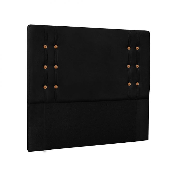 Cabeceira Casal Gênova Suede Preta