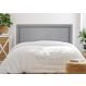 Cabeceira Queen Reta Luxo 160x60 Suede Cinza - Tachas Fumê