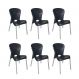 Conjunto com 6 Cadeiras de Plástico Montes Claros Preto