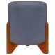Puff Decorativo Redondo Confortável Para Sala Penteadeira Eloah Suede Cinza