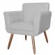 Poltrona Decorativa Isabela em Tressê Suede Branco - DS Estofados