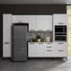 Cozinha Completa Modulada MDF 5 Peças com Balcão com Tampo Multimóveis CR20455 Branco/Carvalho Tropical